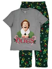Elf Mens 2-Piece Need Hugs Christmas Sleepwear Pajama Set
