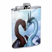 Dragons D36 Flask 8oz Stainless Steel Hip Drinking Whiskey Mythical Fantasy