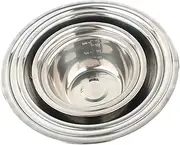 GRIRIW Stainless Steel Outdoor Rice Bowl Set of 5 Portable Camping Bowl BBQ Tableware Non-Slip