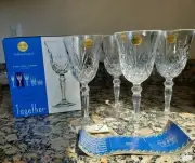 Capri Italian Lead Crystal Wine Glasses set of 4 NEW