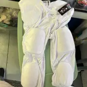 CRAMER FOOTBALL GAME PANTS 7 PADS,HIP,TAILBONE,THIGH, KNEE ADULT LARGE NWT WHITE