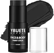 YBUETE Black Face Body Painting Stick, Full-coverage Cream Eye Black Stick, Washable Face Paint for Halloween SFX Skeleton Vampire Joker Zombie Goth Cosplay Makeup for Adult Cosplay Party