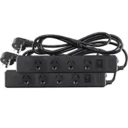 Jackson 4 Outlet Surge Protected Power Board Lead 90cm 2 Pack Master Switch