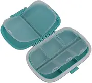 8 Compartments Pill Organizer, Strong Protection Small Pill Organizer Blue Double Buckle Vitamin Holder for Pocket Purse for Daily Pill Storage Box