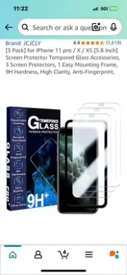 [3 Pack] for iPhone 11 pro / X / XS [5.8 Inch] Screen Protector Tempered