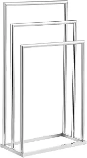 3 Tier Towel Rack Stainless Steel Bathroom Towel Stand Free Standing Towel Holder Hanger Bars Storage Ladder Sliver 40x20x70cm