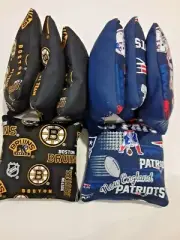 8 Cornhole Bag Set Corn Hole Boston Bruins and New England Patriots BLK/BL