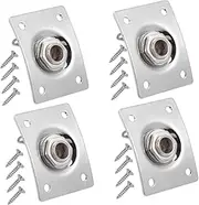 4pcs Electric Guitar Jack Guitars Bass Guitar Socket Plate for Guitar Guitare Jack Plaque Prise Jack Guitare Guitar Fittings Guitar Input Socket Pickup Jack Socket Silver DRESSOOS