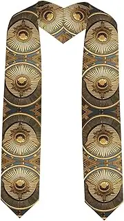 [SKKNT] Sun Old Egyptian Timeless Grace Print Graduation Shawl Stole For Academic Commencements Honor Sash Congratulations Gift