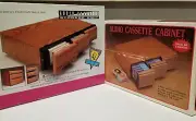 Vintage Faux Wood Cassette Tape Holder 6 Drawers Storage Cabinet Case NOS