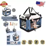 Collapsible 36" Soft Dog Crate with Fleece Bedding - Ideal for Travel and Home
