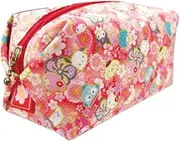 畑山商事(Hatakeyamashoji) Hatayama Shoji 33202459 Fuusen Pouch, Karafuru Japanese Pattern, Hello Kitty, H2.8 x W 5.1 x D 2.4 inches (7 x 13 x 6 cm)
