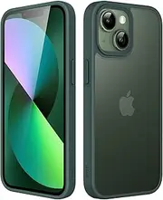 JETech Matte Case for iPhone 13 Mini 5.4-Inch, Shockproof Military Grade Drop Protection, Frosted Translucent Back Phone Cover, Anti-Fingerprint (Dark Green)
