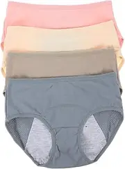 [TINEASUR] Leak Period Underwear for Women Soft Cotton Breathable Briefs Comfortable Hipster Style Leak Resistant Protection for Heavy Flow Days