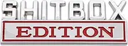 Car Emblems - Shitbox Badge Sticker, 3D Auto Shift | Novelty Vehicles Decoration, Back Adhesive Ornament For Cars, Funny Stick Label,