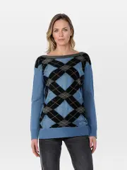 Wool Argyle Pattern Jumper