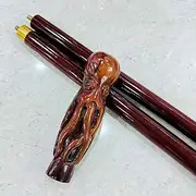 Vintage Handmade Octopus Head Brown Wooden Walking-Stick Hand Carved Wooden Walking Stick Octopus Head Handle Victorian Foldable Walking Cane for Seniors & Unisex Adults