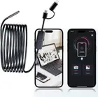8 LED HD 1440P Endoscope Snake Inspection Camera Borescope for iPhone Android AU