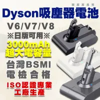 在飛比找蝦皮購物優惠-當天出貨「免運」DysonV6 V7 V8吸塵器電池 大容量