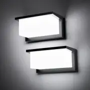 Modern Outdoor Wall Sconce Lighting 5000K 2 Pack, LED 3 Color White Outdoor L...