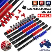 6Pcs Organizer Drive Socket Rail Holder 1/2"1/4" 3/8" Socket Clip Holder Parts