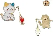 [GANPUB] Enamel Cat Pins, Cute Cat Lapel Pins, Pet Cat Fishing Brooch Pin for Jackets Hat Bag,Clothing, Backpacks Jewelry Gift,Jewelry, 1, 1
