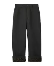 Burberry Logo Embroidered Turn-Up Cuff Trousers IT52,IT50,IT48,IT46 black