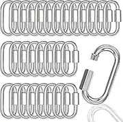 30PCS 3 Inches Chain Quick Links, M8 Galvanized Steel Thread Heavy Duty Carabiner Clips, 5/16" Locking Carabiners Connectors for Hammock, Camping, Pet Leash, Key Chain, Gym, 2000 Lbs Capacity