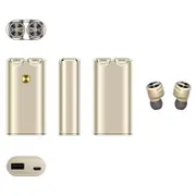 TWS Wireless bluetooth 5.0 Earphone DSP Noise Cancelling 1800mAh Power Bank Bilateral Call Headphone GOLD COLOR