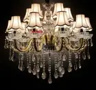 European Candle clear crystal chandelier modern villa living room stair light