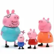 4 Pieces Pink Little Peppa Figures Pig for Cake Topper and Birthday Decoration