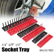 3Pcs Black/Red Socket Organizer Tray For 1/2" 3/8" 1/4" Socket Holder Home