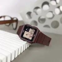 在飛比找momo購物網優惠-【CASIO 卡西歐】經典復古 方形造型 雙顯 電子數位 橡