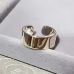 寬版素面純銀戒指