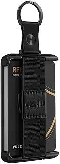 [VULKIT] Minimalist Slim Wallet for Men Front Pocket Alumimum Credit Card Holder Wallet with RFID/NFC Blocking Cards Black