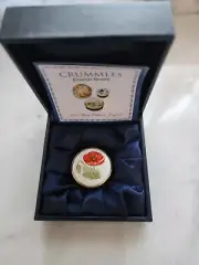 Crummles Hand Painted Red Calle Lilly Trinket Box Authentic NEW!