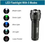 LED Flashlight Sports Lights 5 Color Options Bright Red Pointer Camping Hiking