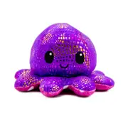 Reversible Octopus Plushie - Unhappy Spotted & Happy Shiny Plush