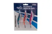 3pc Jarvis Walker Razorback Squid Jig Pack Size 3 Free Postage
