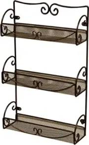 3-Tier Spice Rack Door Wall Mounted Metal Kitchen Countertop Shelf Organizer