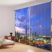 City night Buildings 3D Curtain Blockout Photo Printing Curtains Drape Fabric