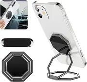 Miivaarz Cell Phone Ring Holder Finger Kickstand, 360 Rotation Cellphone Back Grip, Foldable Metal Ultra-Thin Phone Stand for iPhone iPad Smartphones (with Universal Magnetic Car Mount) (Gun Color)