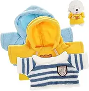 LRXIYODE 3pcs Stuffed Bear Clothes Tiny Sweater Hoodie Outfits for Plush Includes Striped Sweater and Hoodies for Crafting and Home Decor