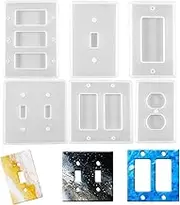 6Pcs Light Switch Cover Resin Molds, Switch Plate Covers Silicone Molds Socket Panel Epoxy Mold Light Outlet Switch Cover Silicone Molds for DIY Crafts Home Decor
