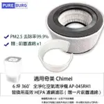 【PUREBURG】適用奇美 AP-04SRH1 AP-04SRGA 360度6坪 三眼怪 空氣清淨機 副廠HEPA濾網組(贈:前置濾棉X1)