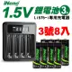【iNeno】可充式1.5V鋰電池3500mWh 3號/AA 8入+專用台灣製液晶充電器(急速充 隨時充 電量強)