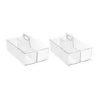 2x Boxsweden Crystal 35x22cm Clear Caddy 2 Compartment Storage Organiser Holder