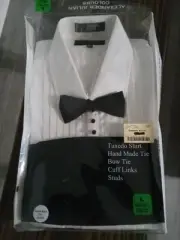Alexander Julian Colours Mens Tuxedo White Dress Shirt L 16-16.5. 36/37 New