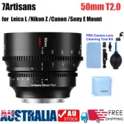 7artisans Cine Lens 50mm T2.0 Lens For Sony E Mount / L / Nikon Z / Canon