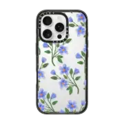 iPhone 16 Pro Impact Case Blue Flowers